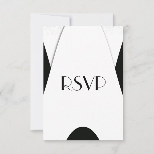 Modernes Schwarz-Weiß-Menü RSVP Karte (Rückseite)