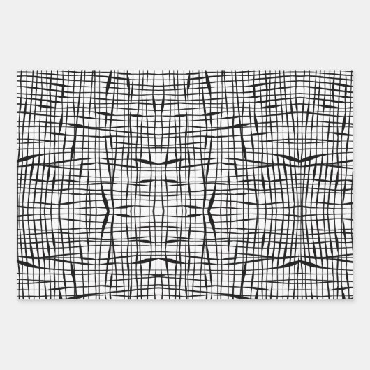 Modernes Schwarz-Weiß-Mesh-Design Geschenkpapier Set (Vorderseite 3)