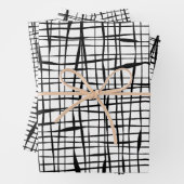 Modernes Schwarz-Weiß-Mesh-Design Geschenkpapier Set (Beispiel)