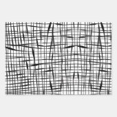 Modernes Schwarz-Weiß-Mesh-Design Geschenkpapier Set (Vorderseite)