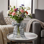 Modernes Schwarz-Weiß-Mesh-Muster Ripsband