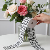 Modernes Schwarz-Weiß-Mesh-Muster Ripsband