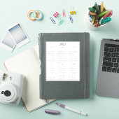 Modernes Schwarz-Weiß-Mini-Kalender 2021 Aufkleber (iPad Hülle)