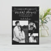 Modernes Schwarz-Weiß-Minimal-Brautparty (Stehend Vorderseite)