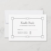 Modernes Schwarz-Weiß-Minimalistisch RSVP Karte (Vorderseite)