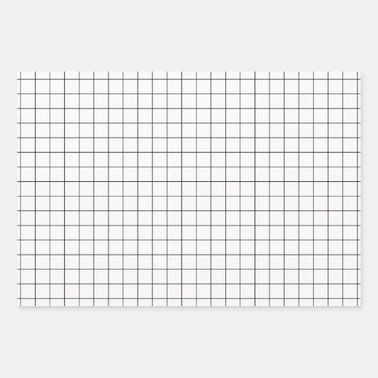 Modernes Schwarz-Weiß-Minimalistisches Muster Geschenkpapier Set (Vorderseite 2)