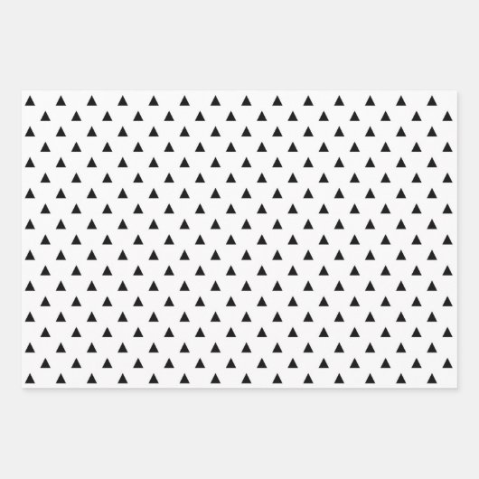 Modernes Schwarz-Weiß-Minimalistisches Muster Geschenkpapier Set (Vorderseite)