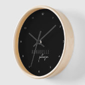Modernes Schwarz/Weiß-Minimalskript Personalisiert Uhr (Winkel)