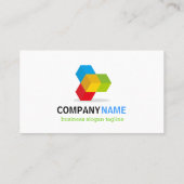 Modernes Schwarz/Weiß mit farbenfrohen 3D-Cube-Log Visitenkarte (Rückseite)