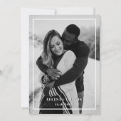 Modernes Schwarz & Weiß mit Foto Hochzeit Einladung (Rückseite)