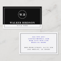 Modernes Schwarz-Weiß-Mit Monogramm