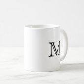 Modernes Schwarz-Weiß-Monogramm Kaffeetasse (VorderseiteRechts)