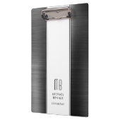 Modernes Schwarz-Weiß-Monogramm Klemmbrett (Links)