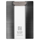 Modernes Schwarz-Weiß-Monogramm Klemmbrett (Vorderseite)