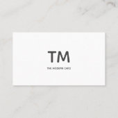 Modernes Schwarz-Weiß-Monogramm Visitenkarte (Rückseite)