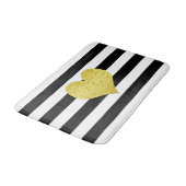 Modernes Schwarz-Weiß-Muster Badematte (Schrägansicht)