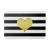 Modernes Schwarz-Weiß-Muster Badematte (Vorderseite)