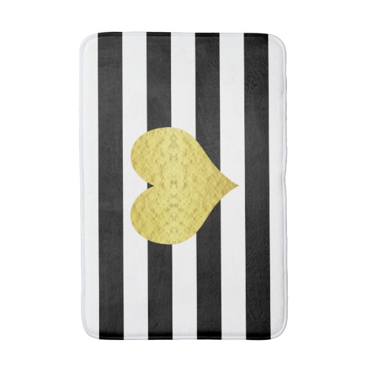 Modernes Schwarz-Weiß-Muster Badematte (Vorderseite Vertikal)