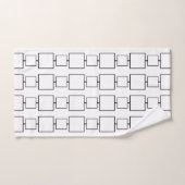 Modernes Schwarz-Weiß-Muster Badhandtuch Set (Handtuch)