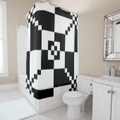 Modernes Schwarz-Weiß-Muster Duschvorhang (Beispiel)