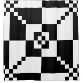Modernes Schwarz-Weiß-Muster Duschvorhang (Vorderseite)
