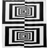 Modernes Schwarz-Weiß-Muster Duschvorhang (Vorderseite)