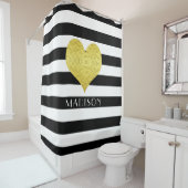 Modernes Schwarz-Weiß-Muster Duschvorhang (Beispiel)