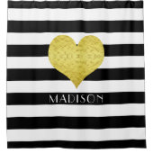 Modernes Schwarz-Weiß-Muster Duschvorhang (Vorderseite)