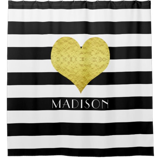 Modernes Schwarz-Weiß-Muster Duschvorhang (Vorderseite)