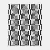 Modernes Schwarz-Weiß-Muster Fleecedecke (Vorderseite)