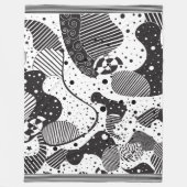 Modernes Schwarz-Weiß-Muster Fleecedecke (Vorderseite)