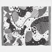 Modernes Schwarz-Weiß-Muster Fleecedecke (Vorderseite (Horizontal))