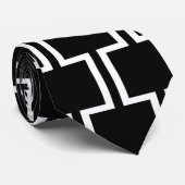 Modernes Schwarz-Weiß-Muster Krawatte (Gerollt)