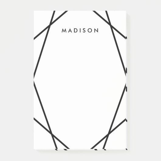 Modernes Schwarz-Weiß-Muster Post-it Klebezettel (Vorderseite)