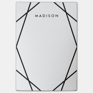 Modernes Schwarz-Weiß-Muster Post-it Klebezettel