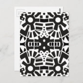 Modernes Schwarz-Weiß-Muster Postkarte (Vorne/Hinten)
