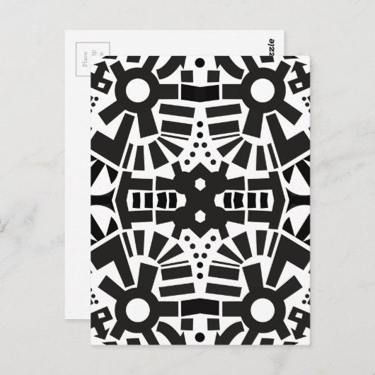 Modernes Schwarz-Weiß-Muster Postkarte (Vorne/Hinten)