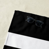 Modernes Schwarz-Weiß-Muster Strandtuch (Beispiel)