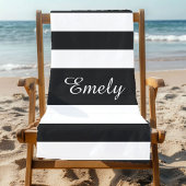 Modernes Schwarz-Weiß-Muster Strandtuch