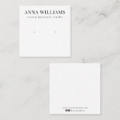 Modernes Schwarz-Weiß-Ohrring-Display Quadratische Visitenkarte (Vorne/Hinten)