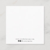 Modernes Schwarz-Weiß-Ohrring-Display Quadratische Visitenkarte (Rückseite)