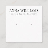 Modernes Schwarz-Weiß-Ohrring-Display Quadratische Visitenkarte (Vorderseite)