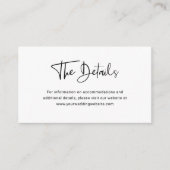 Modernes Schwarz-Weiß-Overlay | Angaben zur Hochze Begleitkarte (Vorderseite)