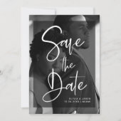 Modernes Schwarz-Weiß-Overlay | FOTO Save The Date (Vorderseite)