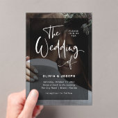 Modernes Schwarz-Weiß-Overlay | Hochzeit von Fotos Acryleinladungen (Insitu (Handheld))