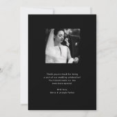 Modernes Schwarz-Weiß-Overlay | Hochzeit von Fotos Dankeskarte (Rückseite)