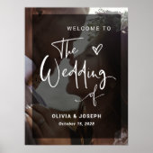 Modernes Schwarz-Weiß-Overlay | Hochzeit von Fotos Poster (Vorne)