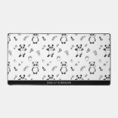 Modernes Schwarz-Weiß-Panda-Muster Schreibtischunterlage (Vorderseite)