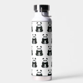 Modernes Schwarz-Weiß-Panda-Muster Trinkflasche (Links)