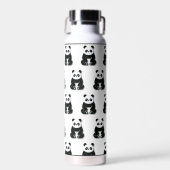 Modernes Schwarz-Weiß-Panda-Muster Trinkflasche (Vorne)